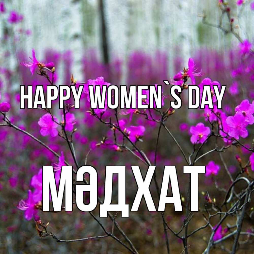 Greetings card с именем, МӘДХАТ happy women`s day дикие цветы Greetings with text for free download 